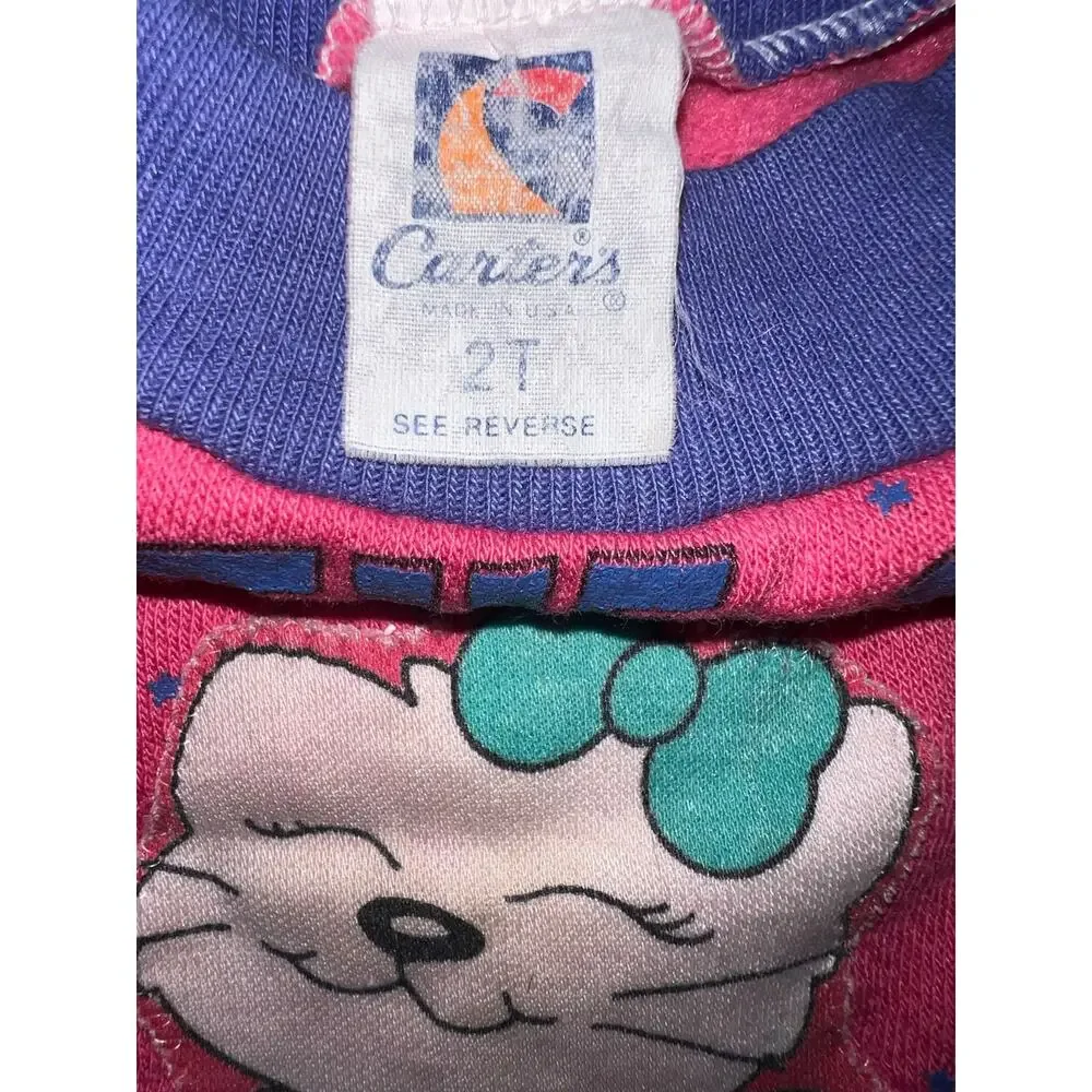 Vintage Carter's kitty cat dancer Meet the Stars color block pink sweatshirt 2
